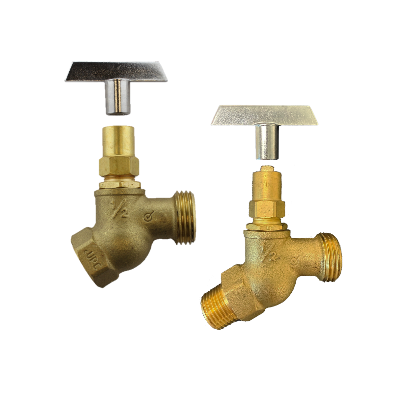 1/2″ FIP or MIP x  3/4″  MHT Hose Bibb No Kink Lead-Free Loose Key Brass